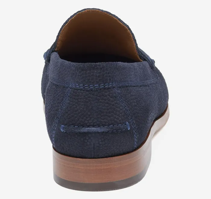 JohnstonandMurphy SlipOns and Loafers Baldwin Penny Loafer Navy English Suede 8211 Men