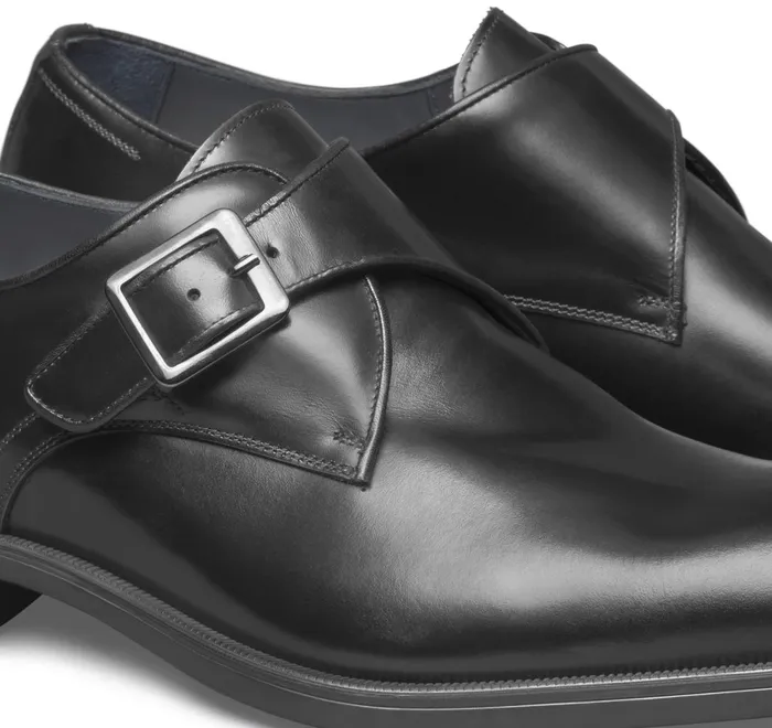 JohnstonandMurphy SlipOns and Loafers Flynch Monk Strap Black Italian Calfskin 8211 Men