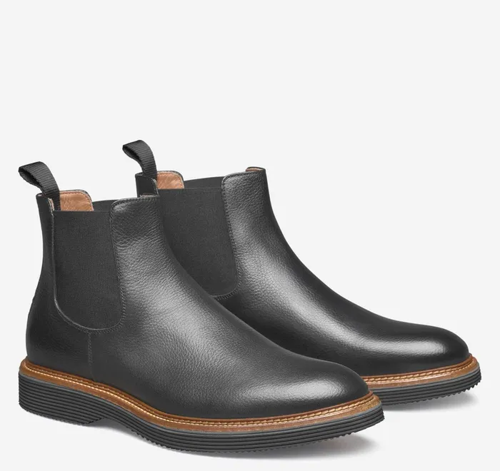 JohnstonandMurphy SlipOns and Loafers Jenson Chelsea Boot Black Tumbled Calfskin 8211 Men JohnstonandMurphy SlipOns and Loafers Jenson Chelsea Boot Black Tumbled Calfskin 8211 Men