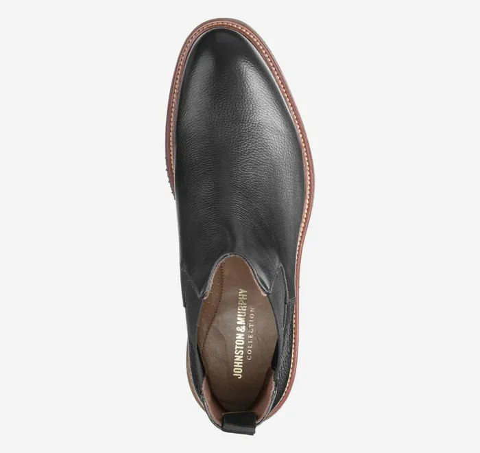 JohnstonandMurphy SlipOns and Loafers Jenson Chelsea Boot Black Tumbled Calfskin 8211 Men JohnstonandMurphy SlipOns and Loafers Jenson Chelsea Boot Black Tumbled Calfskin 8211 Men