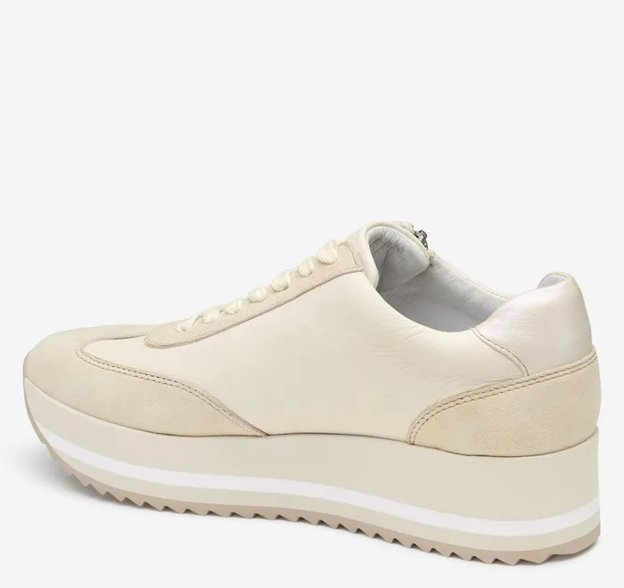 JohnstonandMurphy Sneakers Gracie SideZip Lace Up Bone Calfskinsuede 8211 Women JohnstonandMurphy Sneakers Gracie SideZip Lace Up Bone Calfskinsuede 8211 Women