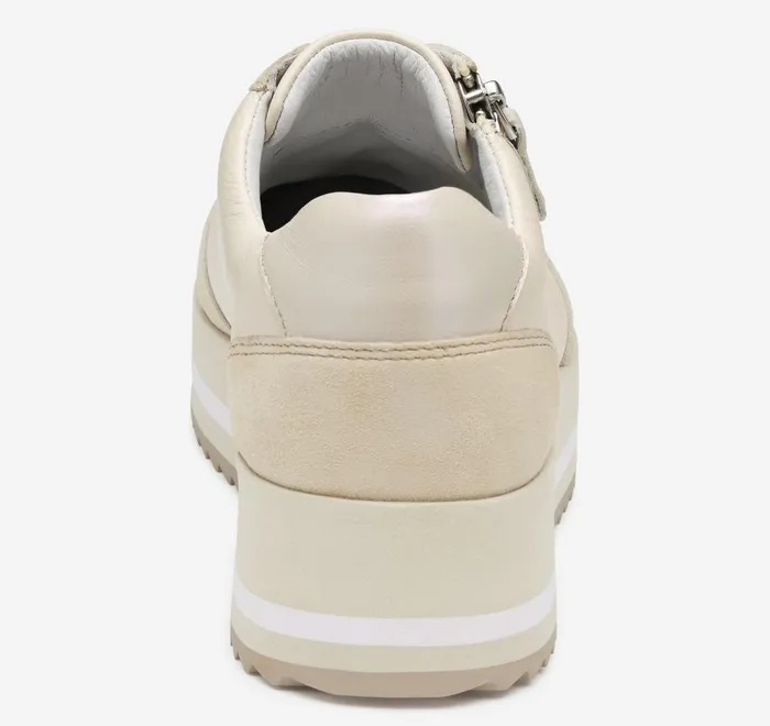 JohnstonandMurphy Sneakers Gracie SideZip Lace Up Bone Calfskinsuede 8211 Women JohnstonandMurphy Sneakers Gracie SideZip Lace Up Bone Calfskinsuede 8211 Women