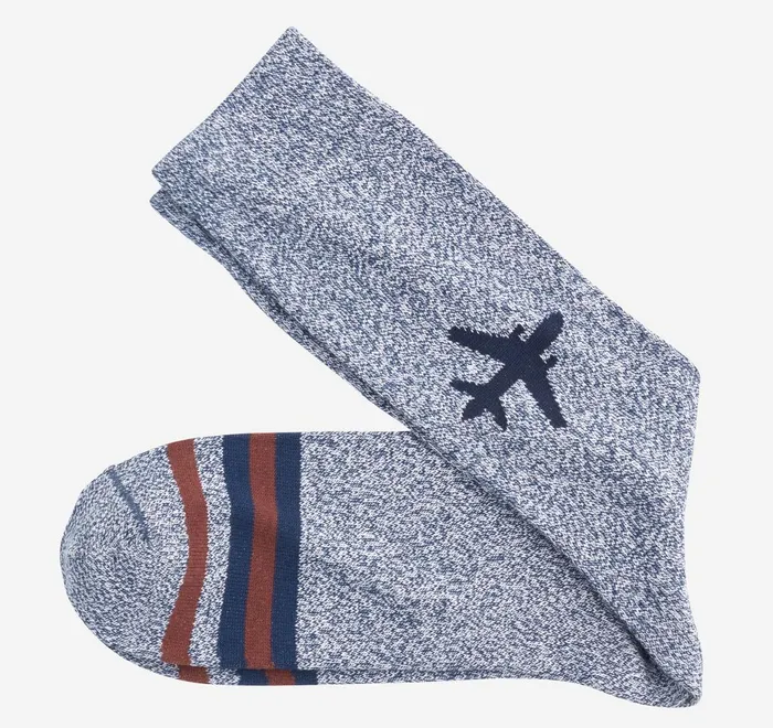 JohnstonandMurphy Socks Heathered Boot Socks Navy Airplane 8211 Men