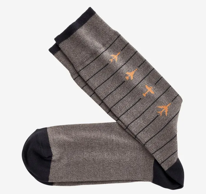 JohnstonandMurphy Socks Novelty Socks Charcoal Airplane 8211 Men