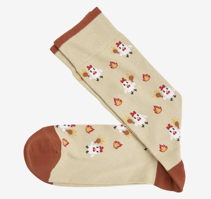 JohnstonandMurphy Socks Novelty Socks Khaki Hot Chicken 8211 Men
