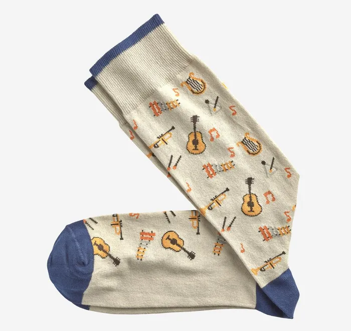 JohnstonandMurphy Socks Novelty Socks Khaki Music City 8211 Men