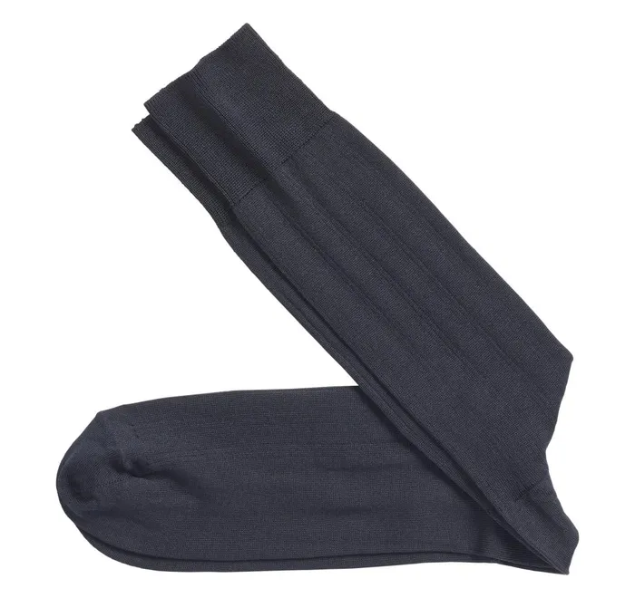 JohnstonandMurphy Socks Pima Cotton Ribbed Socks Navy 8211 Men