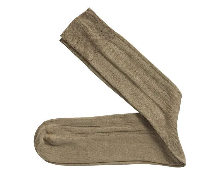 JohnstonandMurphy Socks Pima Cotton Ribbed Socks Tan 8211 Men