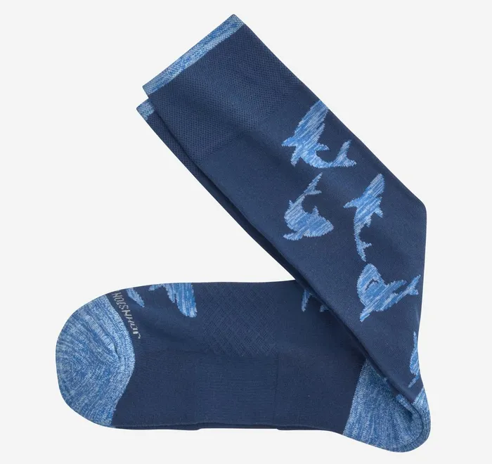 JohnstonandMurphy Socks Space Dye Socks Blue Shark 8211 Men