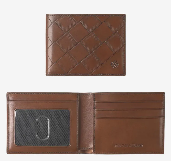 JohnstonandMurphy Wallets Hudson Basketweave Billfold Brown 8211 Men
