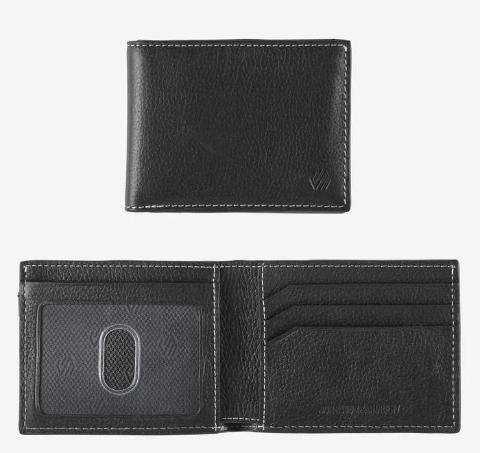 JohnstonandMurphy Wallets Kingston Billfold Wallet Black Pebbled 8211 Men