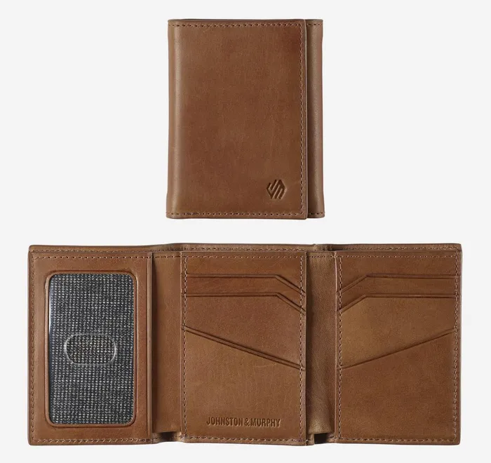JohnstonandMurphy Wallets Rhodes Trifold Wallet Tan Full Grain 8211 Men