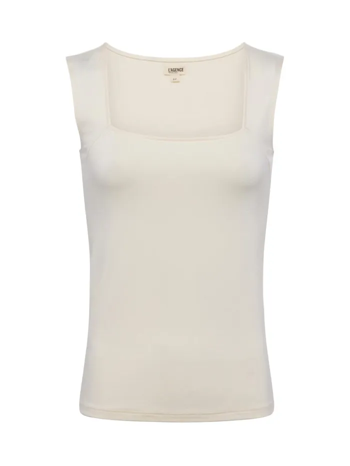 Kaeli Top Vintage White Women L039Agence Camisoles and Tanks Kaeli Top Vintage White Women L039Agence Camisoles and Tanks