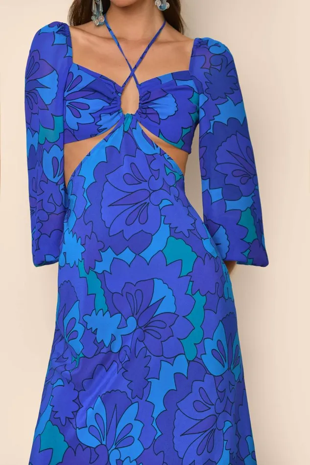 Kamilla Looking Glass Blue Women RIXO Dresses Kamilla Looking Glass Blue Women RIXO Dresses