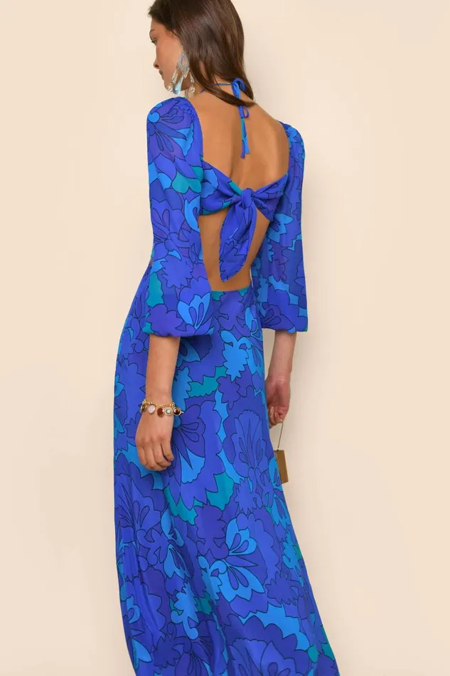 Kamilla Looking Glass Blue Women RIXO Dresses Kamilla Looking Glass Blue Women RIXO Dresses