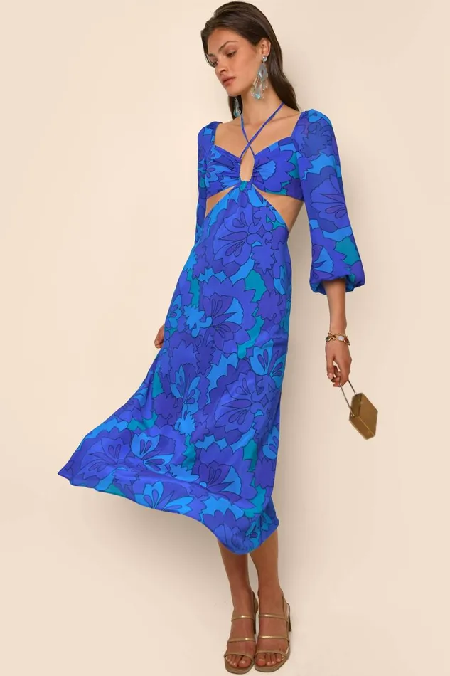 Kamilla Looking Glass Blue Women RIXO Dresses Kamilla Looking Glass Blue Women RIXO Dresses