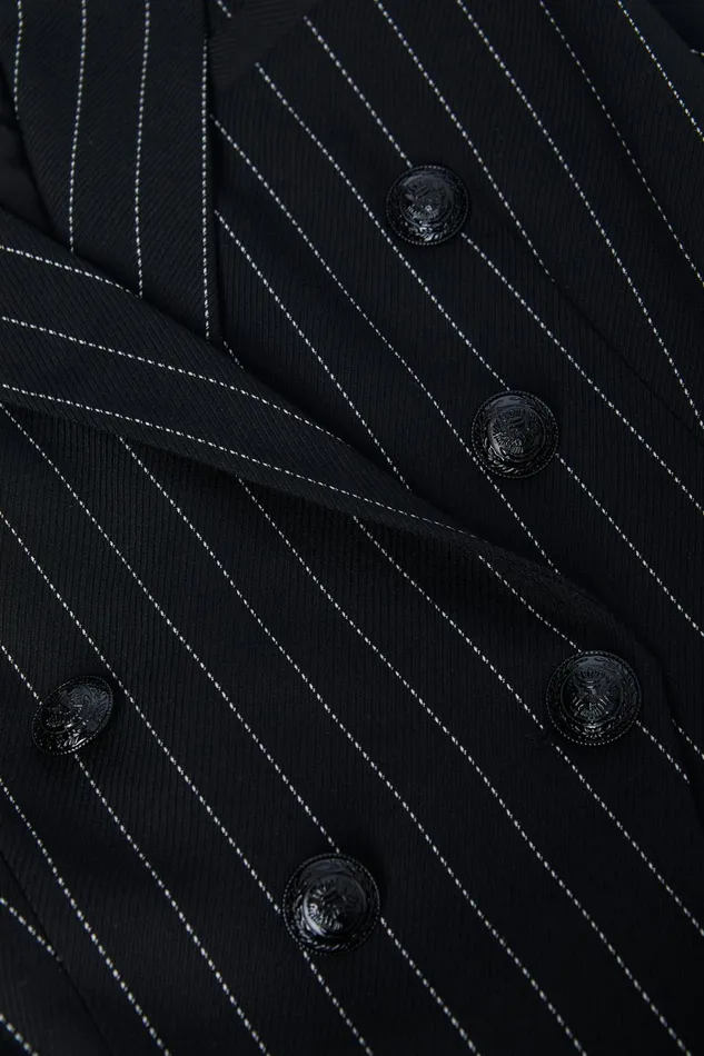 Kendi Pinstriped Long Blazer Blackecru Women L039Agence Blazers and Jackets Kendi Pinstriped Long Blazer Blackecru Women L039Agence Blazers and Jackets