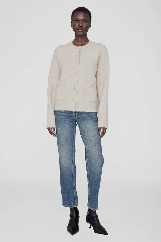 Knits Sweaters Women ANINE BING Bobbie Cardigan 8211 Light Oat