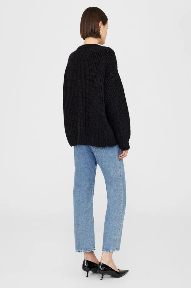 Knits Sweaters Women ANINE BING Sydney Crew Sweater In Black ANINE BING