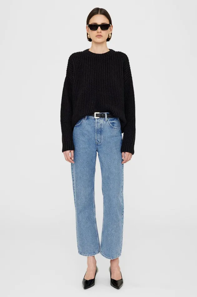 Knits Sweaters Women ANINE BING Sydney Crew Sweater In Black ANINE BING