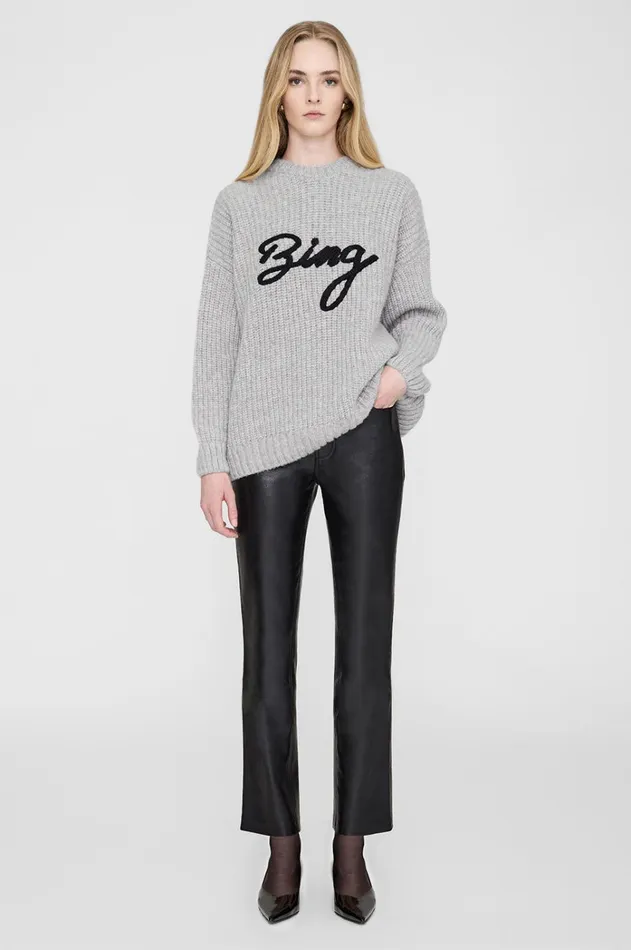 Knits Sweaters Women ANINE BING Sydney Crew Sweater Signature 8211 Light Heather Grey