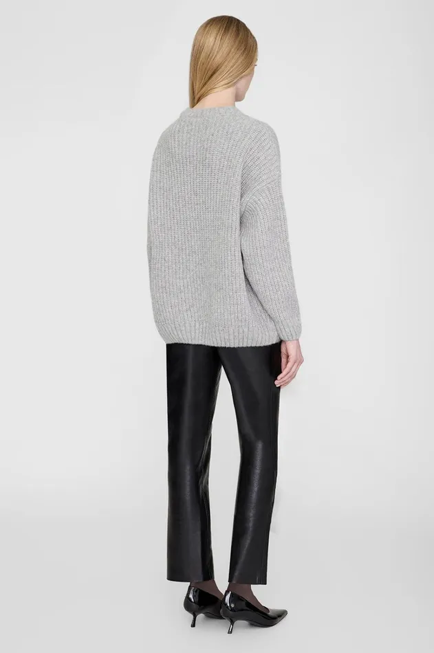 Knits Sweaters Women ANINE BING Sydney Crew Sweater Signature 8211 Light Heather Grey