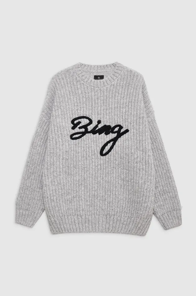 Knits Sweaters Women ANINE BING Sydney Crew Sweater Signature 8211 Light Heather Grey