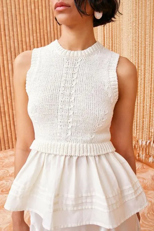 Knits Women Ulla Johnson Edda Top Ivory Knits Women Ulla Johnson Edda Top Ivory