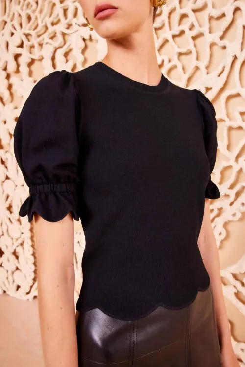 Knits Women Ulla Johnson Noemi Top Noir Knits Women Ulla Johnson Noemi Top Noir
