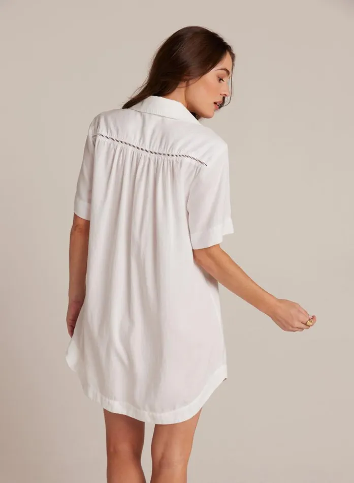 Ladder Trim Shirt Dress 8211 White Women Bella Dahl Mini Dresses Ladder Trim Shirt Dress 8211 White Women Bella Dahl Mini Dresses