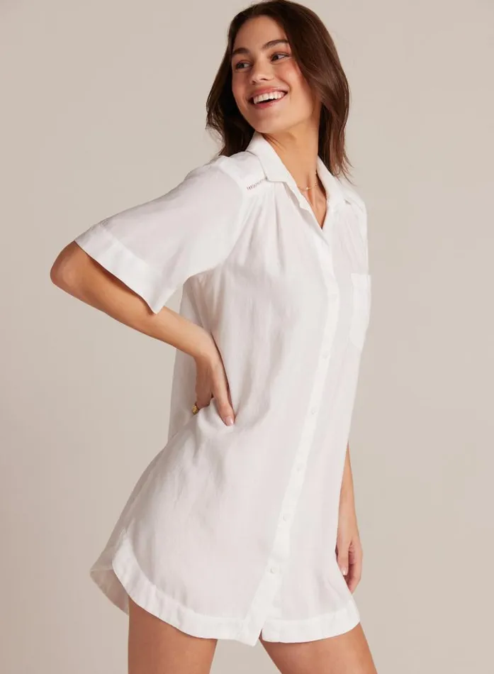 Ladder Trim Shirt Dress 8211 White Women Bella Dahl Mini Dresses Ladder Trim Shirt Dress 8211 White Women Bella Dahl Mini Dresses