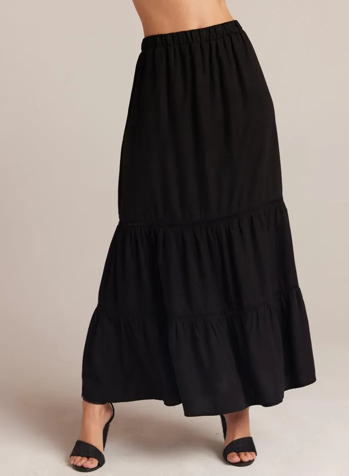 Ladder Trim Tiered Maxi Skirt 8211 Black Women Bella Dahl Skirts Ladder Trim Tiered Maxi Skirt 8211 Black Women Bella Dahl Skirts