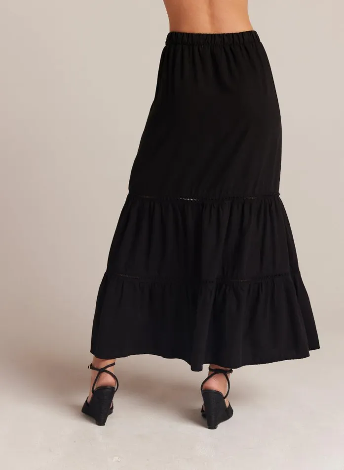 Ladder Trim Tiered Maxi Skirt 8211 Black Women Bella Dahl Skirts Ladder Trim Tiered Maxi Skirt 8211 Black Women Bella Dahl Skirts