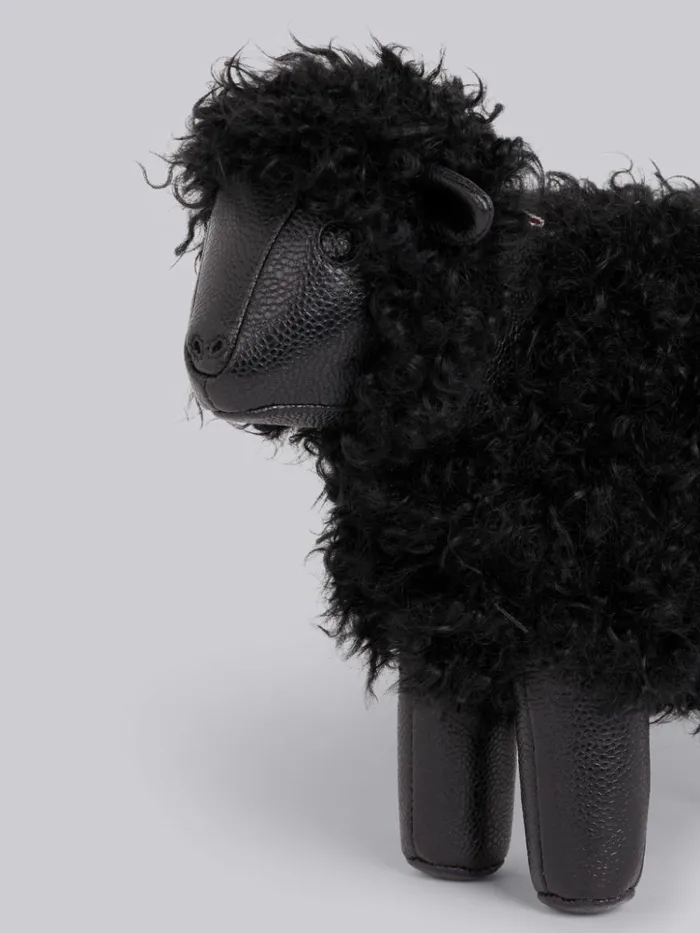 Lambskin And Pebbled Calf Small Grosgrain Woven Chain Sheep Bag Black Women Thom Browne Crossbody Bags