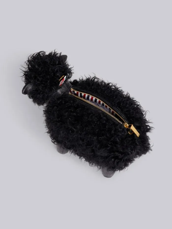 Lambskin And Pebbled Calf Small Grosgrain Woven Chain Sheep Bag Black Women Thom Browne Crossbody Bags