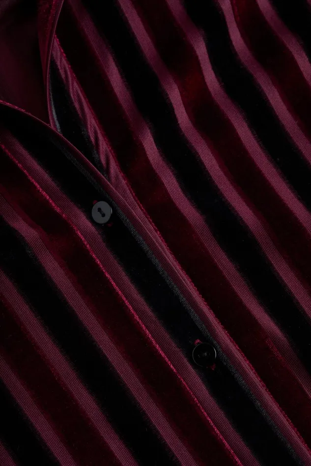 Laurent Striped Velvet Blouse Deep Burgundyblack Stripe Women L039Agence Blouses and Tops Laurent Striped Velvet Blouse Deep Burgundyblack Stripe Women L039Agence Blouses and Tops