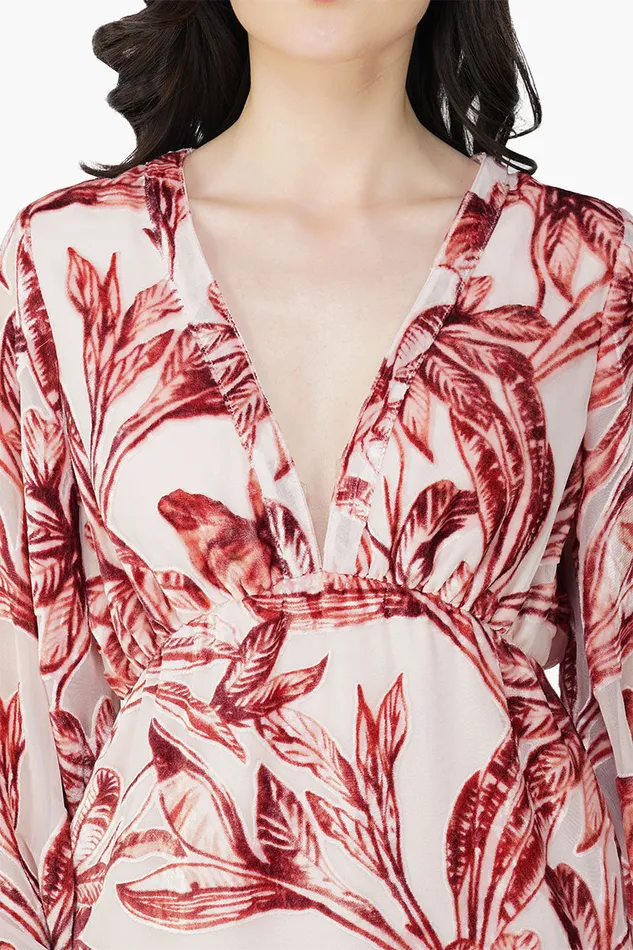 Leaf Velvet Burntout Maxi Dress Leaf Velvet Burntout Maxi Dress