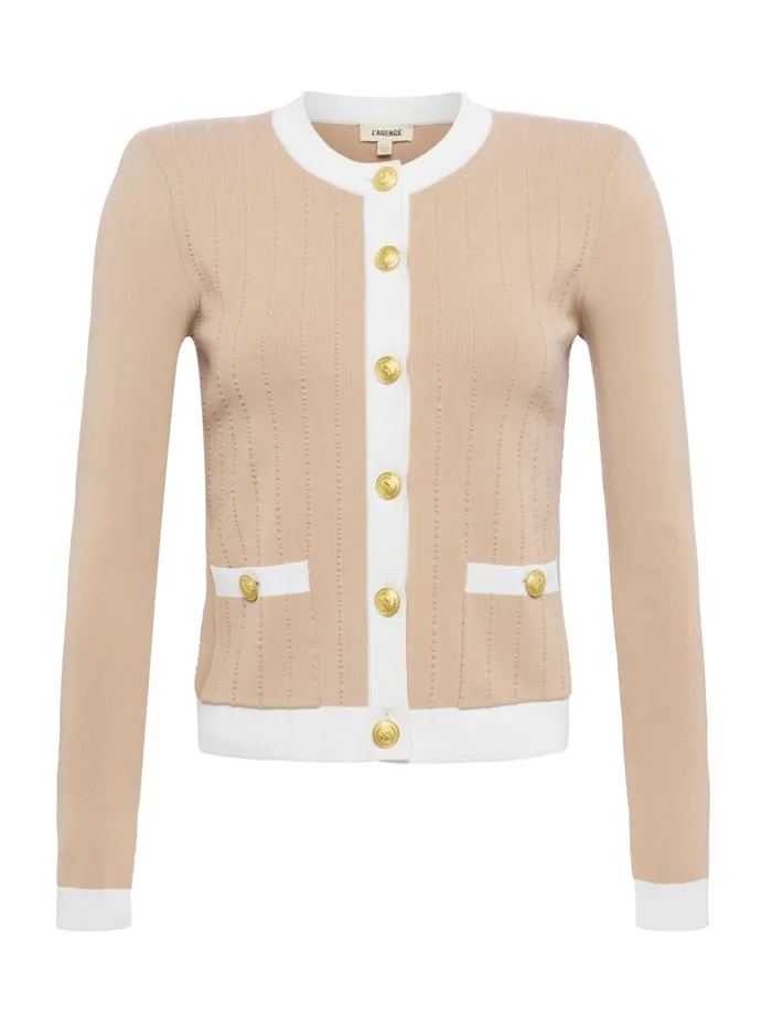Leon Cardigan Biscuitwhite Women L039Agence Knitwear Leon Cardigan Biscuitwhite Women L039Agence Knitwear