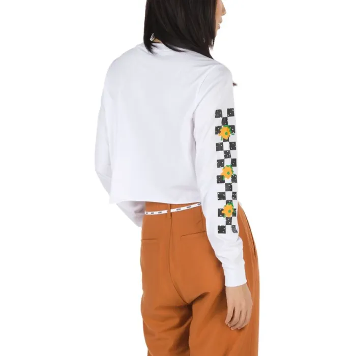 Lepp Check Crop Long Sleeve Boyfriend Tee White TShirts and Tanks Vans Women Lepp Check Crop Long Sleeve Boyfriend Tee White TShirts and Tanks Vans Women