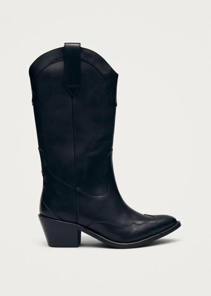 Liberty Black Leather Boots Women ALOHAS Boots