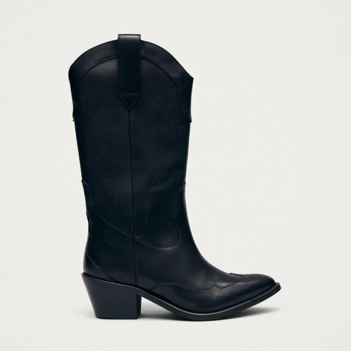 Liberty Black Leather Boots Women ALOHAS Boots