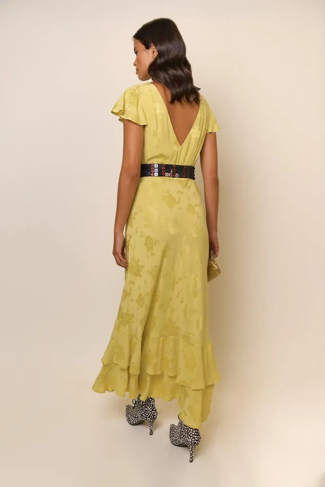 Liberty Gold Poppy Jacquard Women RIXO Dresses Liberty Gold Poppy Jacquard Women RIXO Dresses