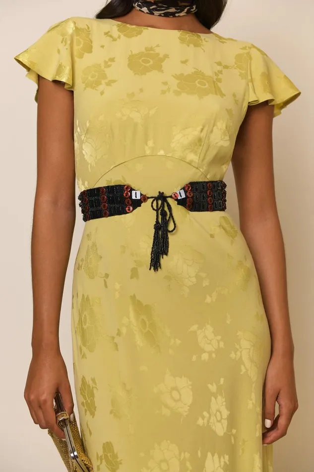 Liberty Gold Poppy Jacquard Women RIXO Dresses Liberty Gold Poppy Jacquard Women RIXO Dresses