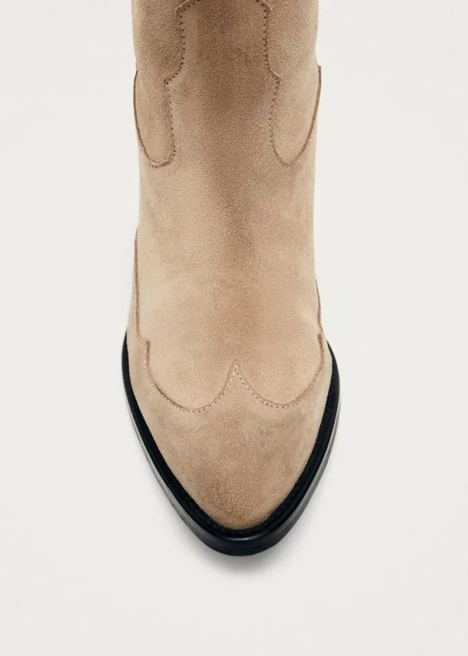 Liberty Suede Beige Leather Boots Women ALOHAS Boots