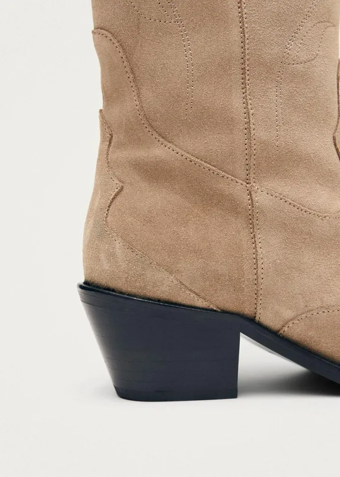 Liberty Suede Beige Leather Boots Women ALOHAS Boots