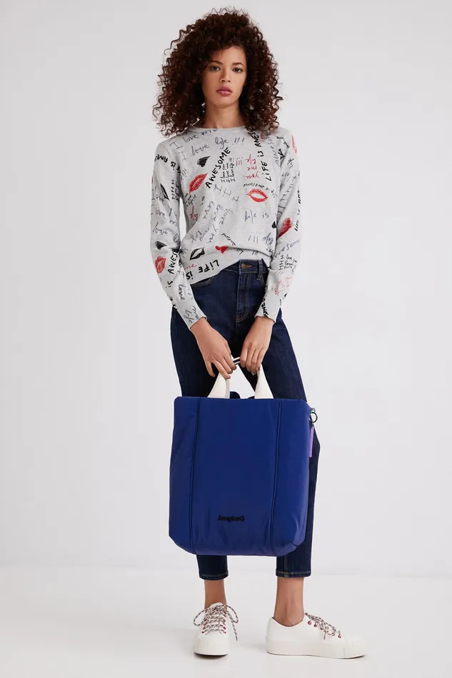 Life Is Awesome Knit Jumper Women Desigual Sweaters