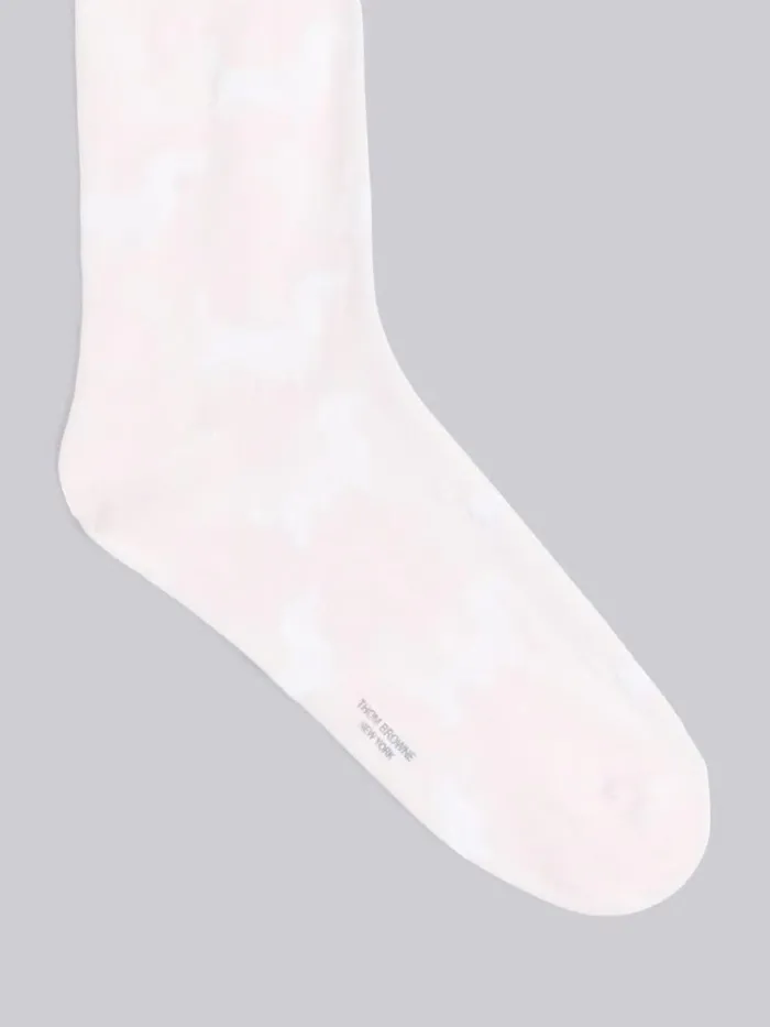 Light Pink Mercerized Cotton Hector Half Ankle Mini Crew Socks Women Thom Browne Socks