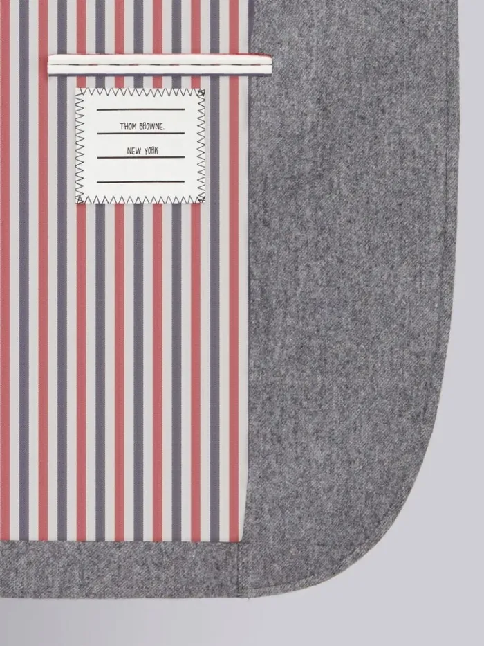 Lightweight Boiled Wool Engineered Stripe Sack Jacket Medium Grey Women Thom Browne Jackets