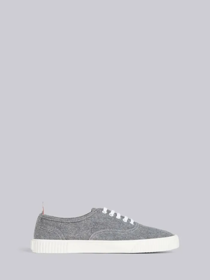 Lightweight Boiled Wool Heritage Trainer Medium Grey Men Thom Browne Sneakers Lightweight Boiled Wool Heritage Trainer Medium Grey Men Thom Browne Sneakers