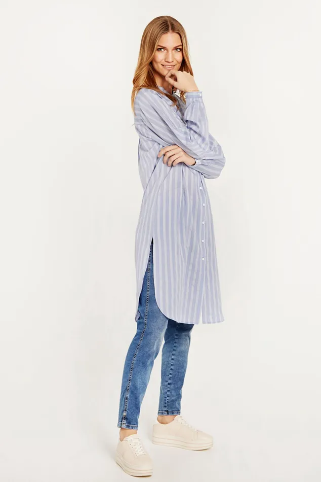 LILJA LONG SHIRT 14533 505 Light Blue 505 Women IN FRONT BLOUSES SHIRTS